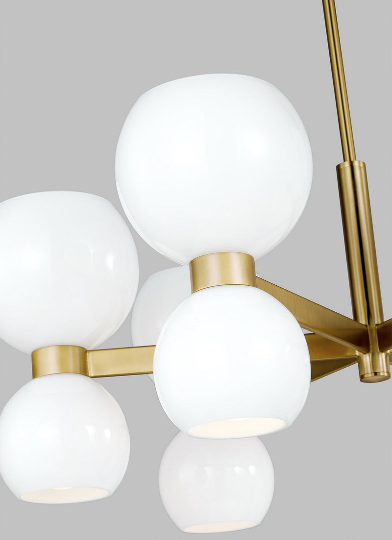 Visual Comfort Studio KSC10212BBSMG Londyn 12 Light Chandelier, Burnished Brass with Milk White Glass Alternate Image 2.jpg