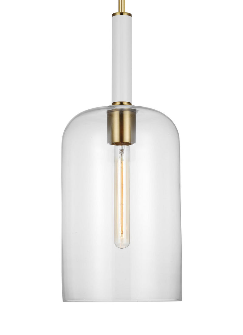 Visual Comfort Studio KSP1051BBSGW Monroe One Light Pendant, Burnished Brass Alternate Image.jpg