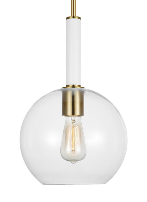 Visual Comfort Studio KSP1061BBSGW Monroe One Light Pendant, Burnished Brass Alternate Image.jpg