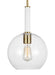 Visual Comfort Studio KSP1061BBSGW Monroe One Light Pendant, Burnished Brass Alternate Image.jpg