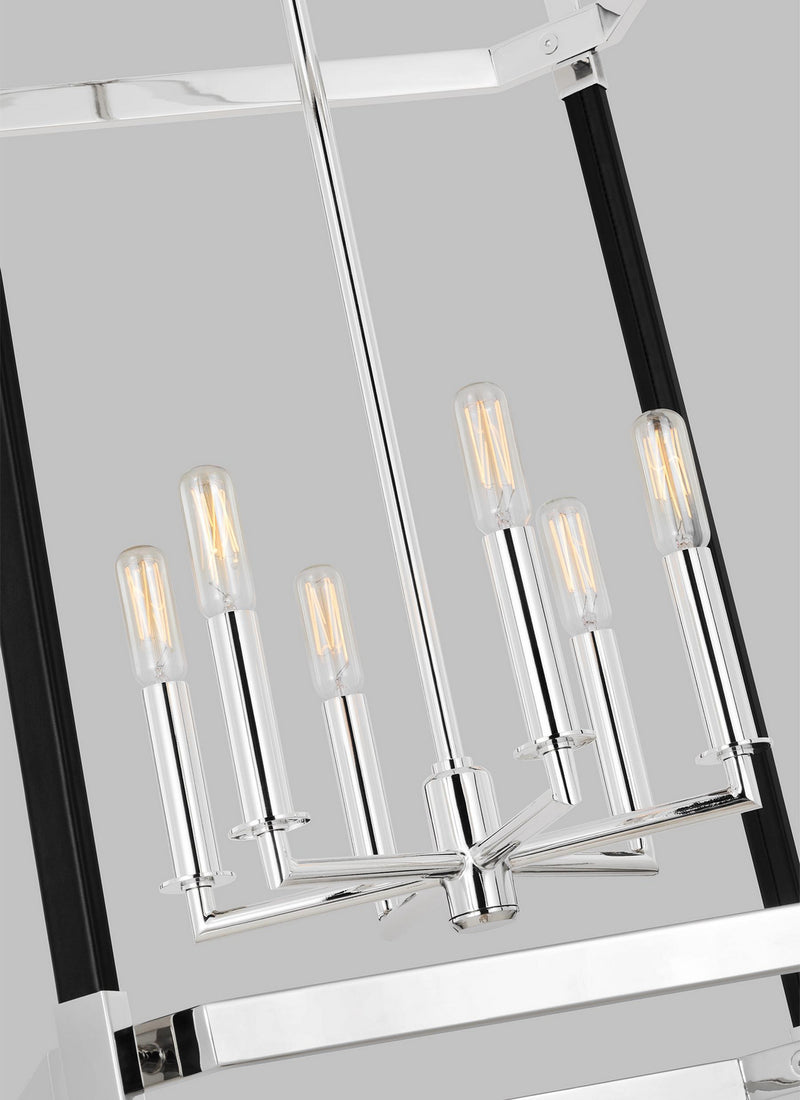 Visual Comfort Studio LC1156PN Hadley Six Light Lantern, Polished Nickel Alternate Image 2.jpg