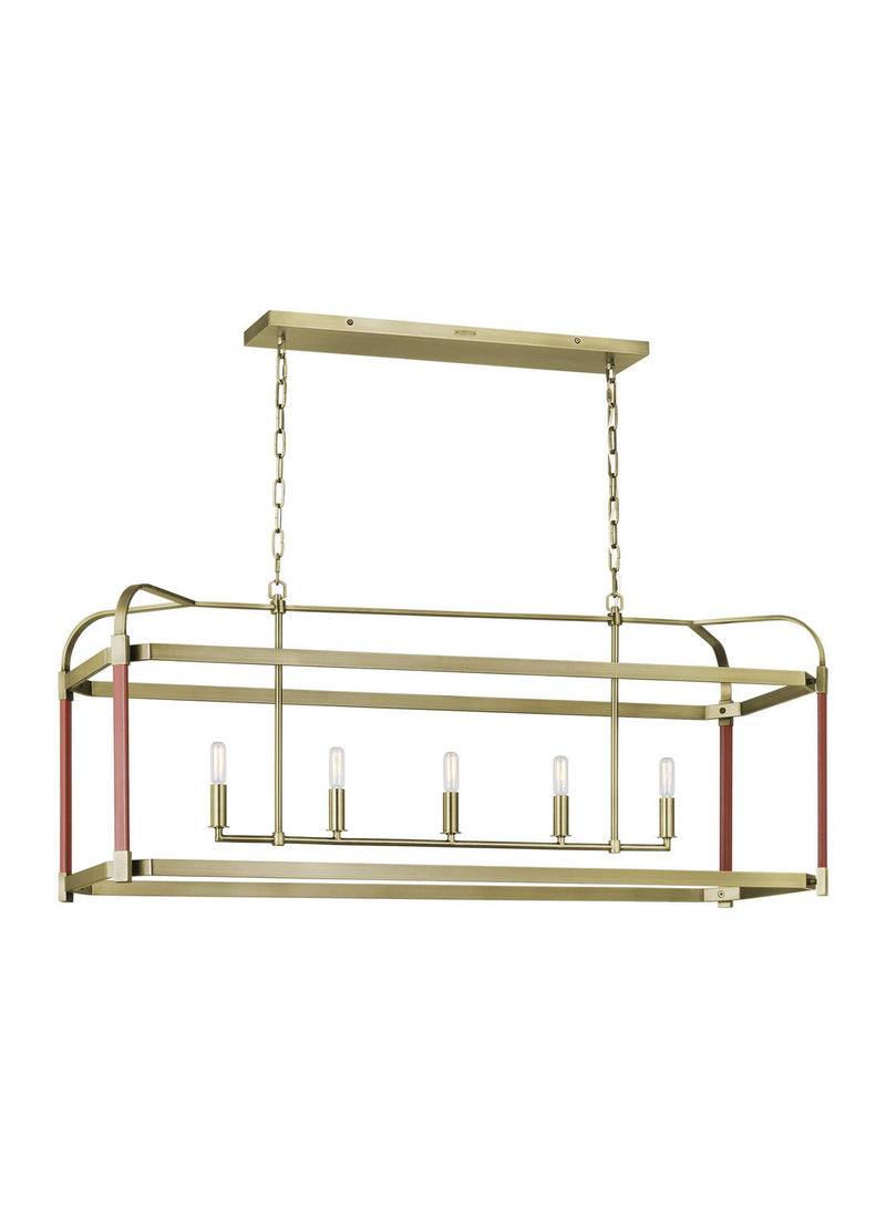 Visual Comfort Studio LC1165TWB Hadley Five Light Chandelier, Time Worn Brass Alternate Image.jpg