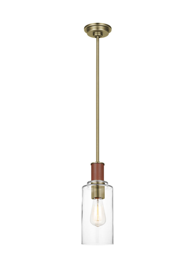 Visual Comfort Studio LP1071TWBCG Hadley One Light Pendant, Time Worn Brass Alternate Image.jpg