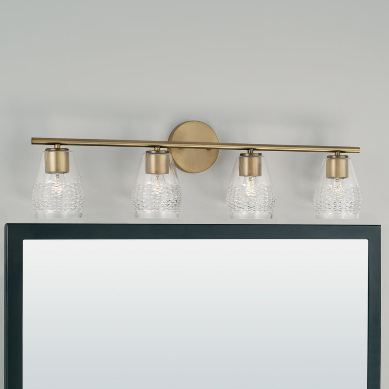 Capital Lighting 145041AD-524 Dena Four Light Vanity, Aged Brass Alternate Image 2.jpg