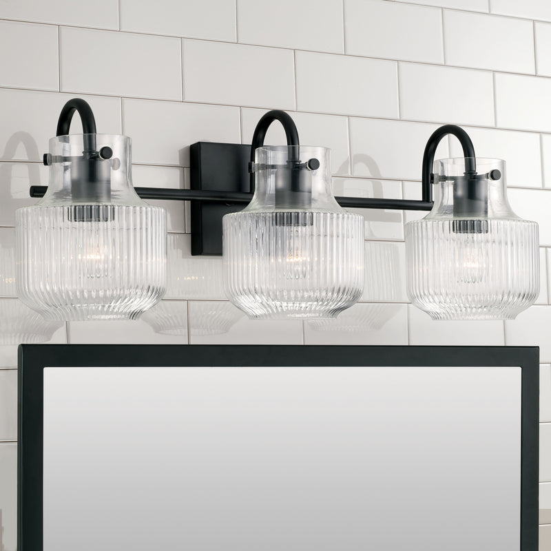 Capital Lighting 145131MB Nyla Three Light Vanity, Matte Black Alternate Image 2.jpg