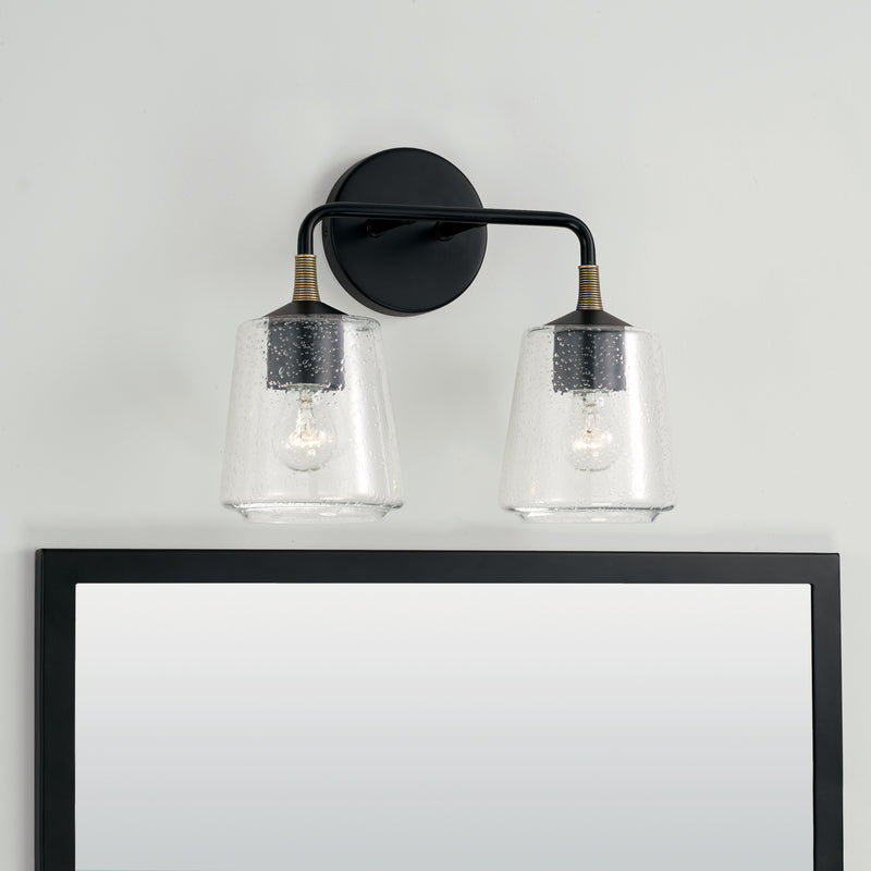 Capital Lighting 145621KB-530 Amara Two Light Vanity, Matte Black with Brass Alternate Image 2.jpg