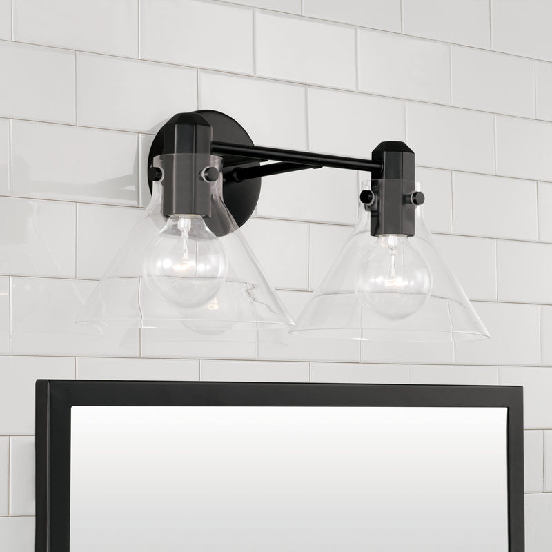 Capital Lighting 145821MB-528 Greer Two Light Vanity, Matte Black Alternate Image 2.jpg