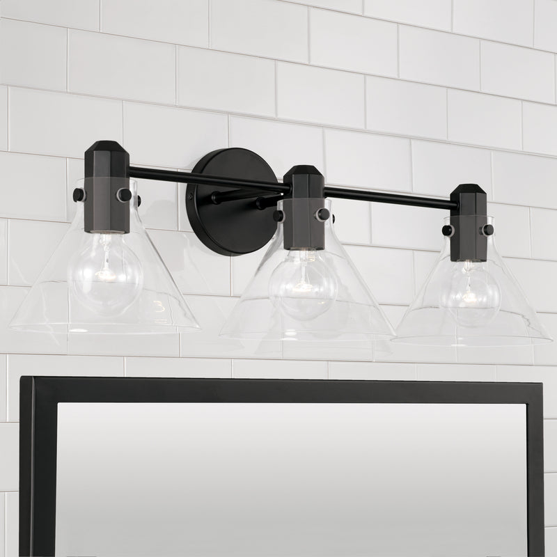 Capital Lighting 145831MB-528 Greer Three Light Vanity, Matte Black Alternate Image 2.jpg