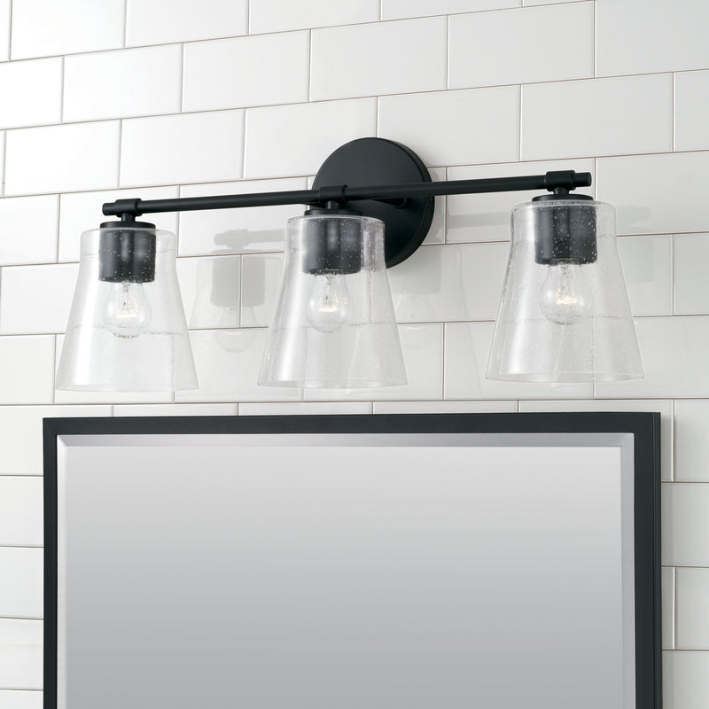 Capital Lighting 146931MB-533 Baker Three Light Vanity, Matte Black Alternate Image 2.jpg