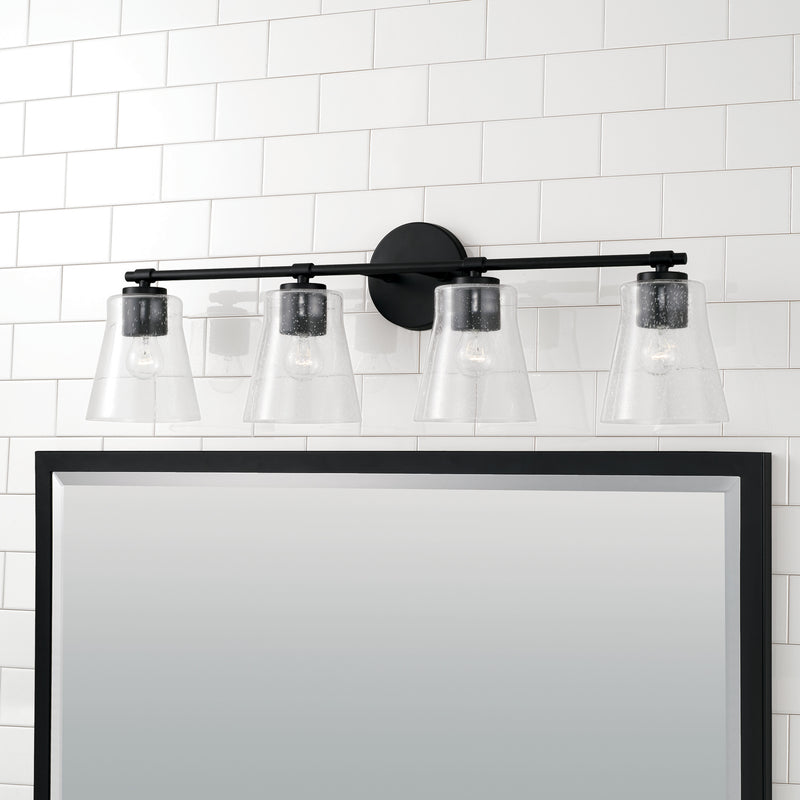 Capital Lighting 146941MB-533 Baker Four Light Vanity, Matte Black Alternate Image 2.jpg