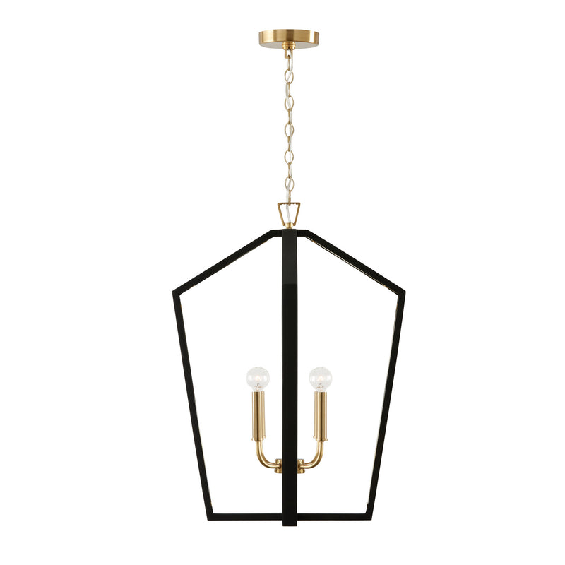 Capital Lighting 344541KM Maren Four Light Pendant, Flat Black and Matte Brass Alternate Image.jpg