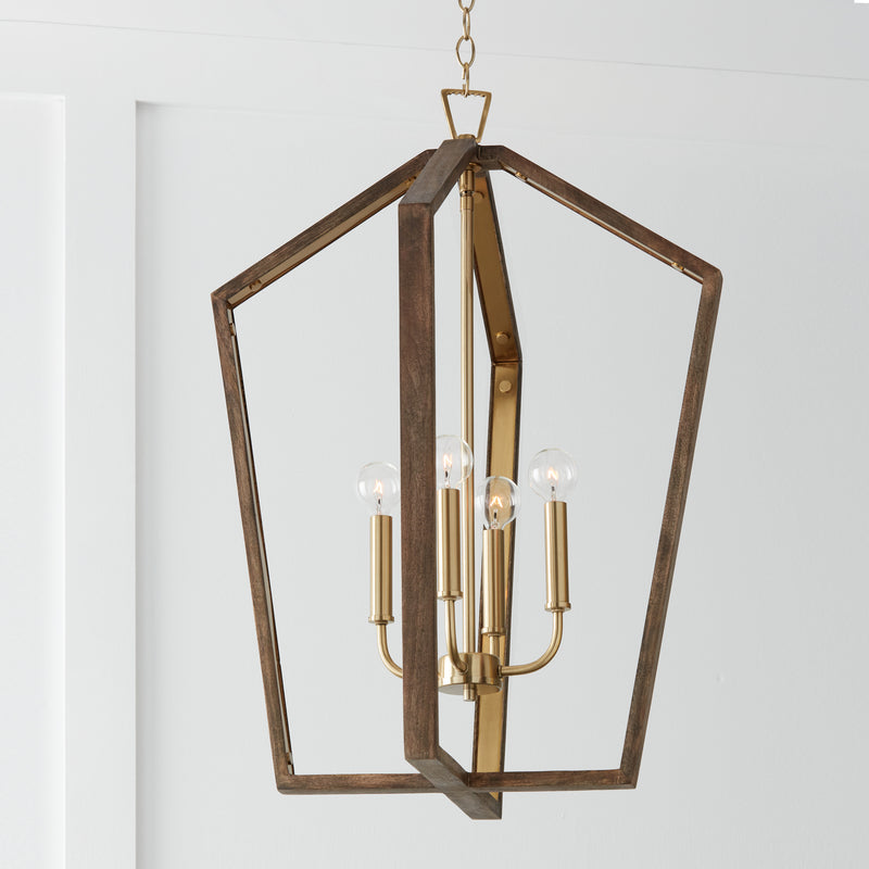 Capital Lighting 344541NM Maren Four Light Pendant, Nordic Wood and Matte Brass Alternate Image 3.jpg