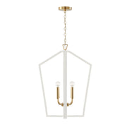 Capital Lighting 344541WM Maren Four Light Pendant, Flat White and Matte Brass Alternate Image.jpg