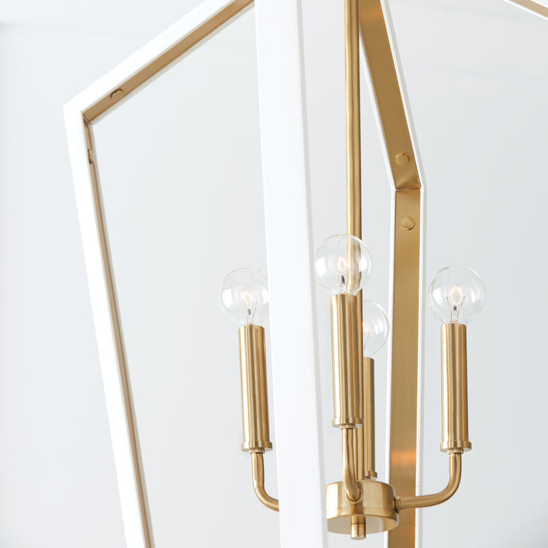 Capital Lighting 344541WM Maren Four Light Pendant, Flat White and Matte Brass Alternate Image 2.jpg