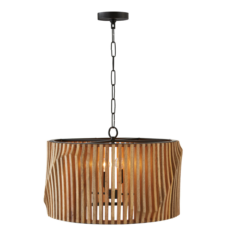 Capital Lighting 344642WK Archer Four Light Pendant, Light Wood and Matte Black Alternate Image.jpg