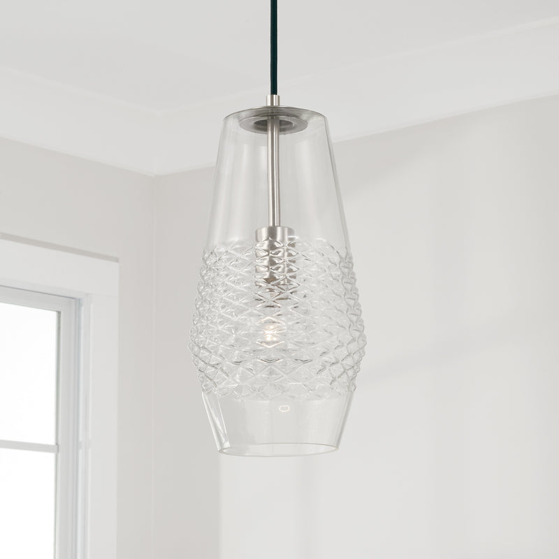 Capital Lighting 345011BN Dena One Light Pendant, Brushed Nickel Alternate Image 3.jpg