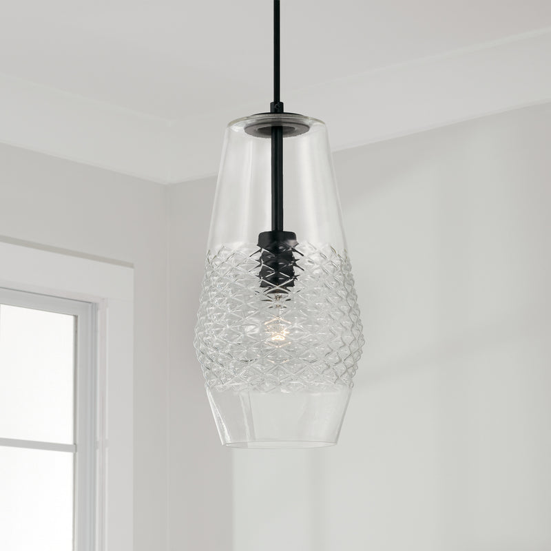 Capital Lighting 345011MB Dena One Light Pendant, Matte Black Alternate Image 2.jpg