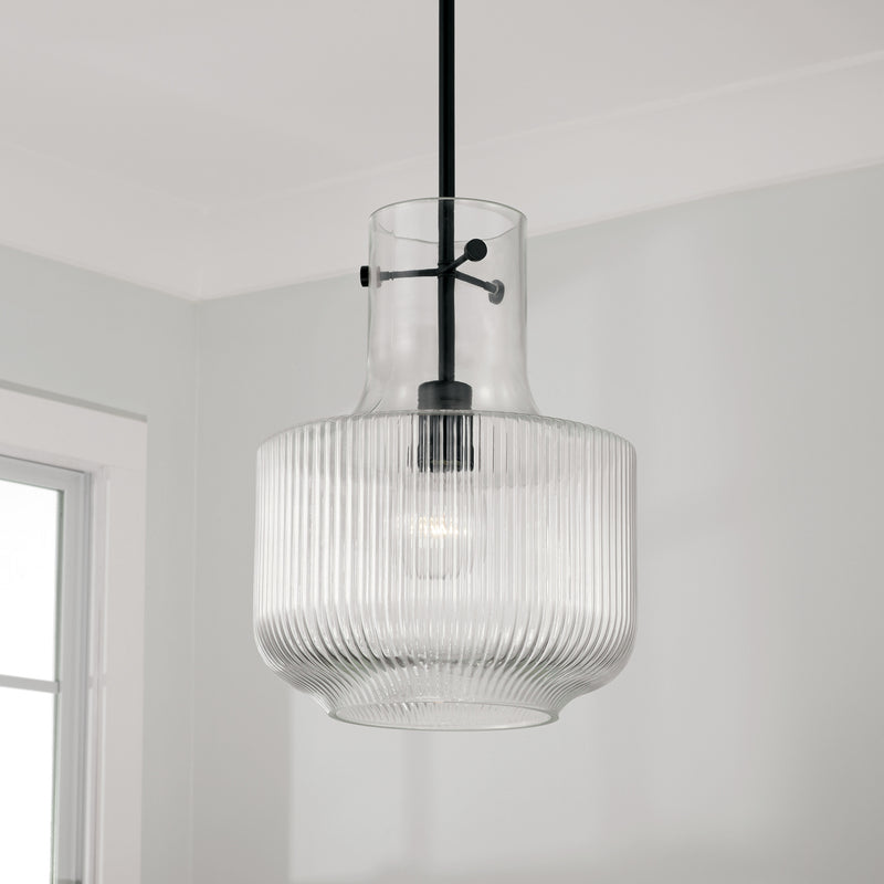 Capital Lighting 345111MB Nyla One Light Pendant, Matte Black Alternate Image 2.jpg