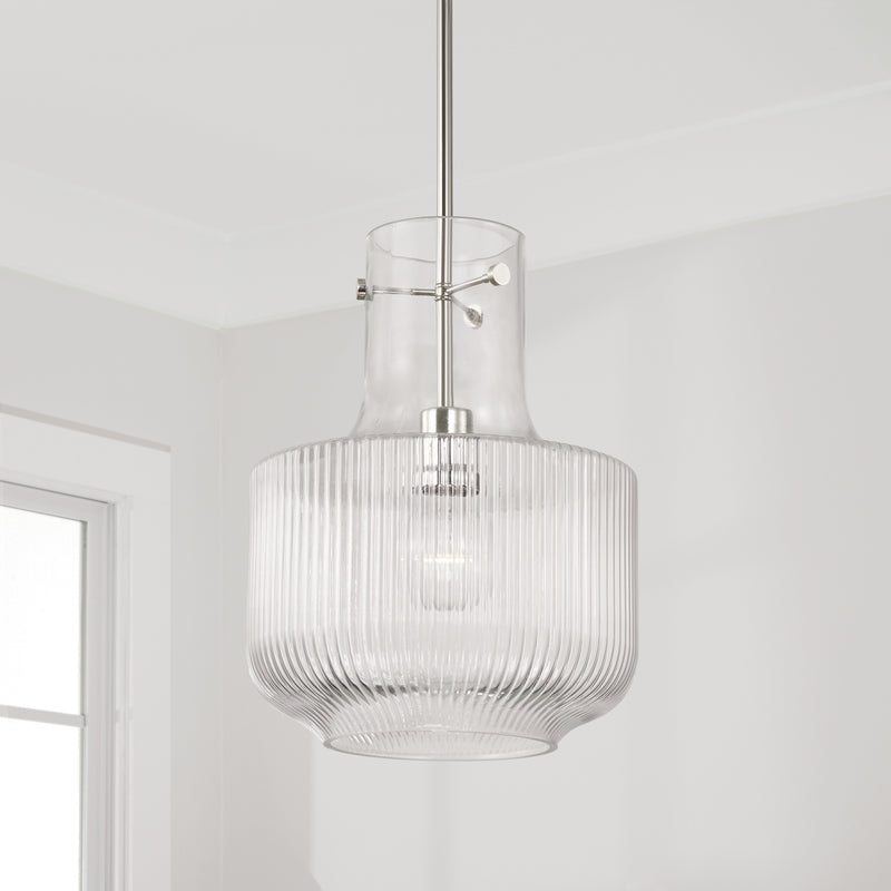 Capital Lighting 345111PN Nyla One Light Pendant, Polished Nickel Alternate Image 3.jpg