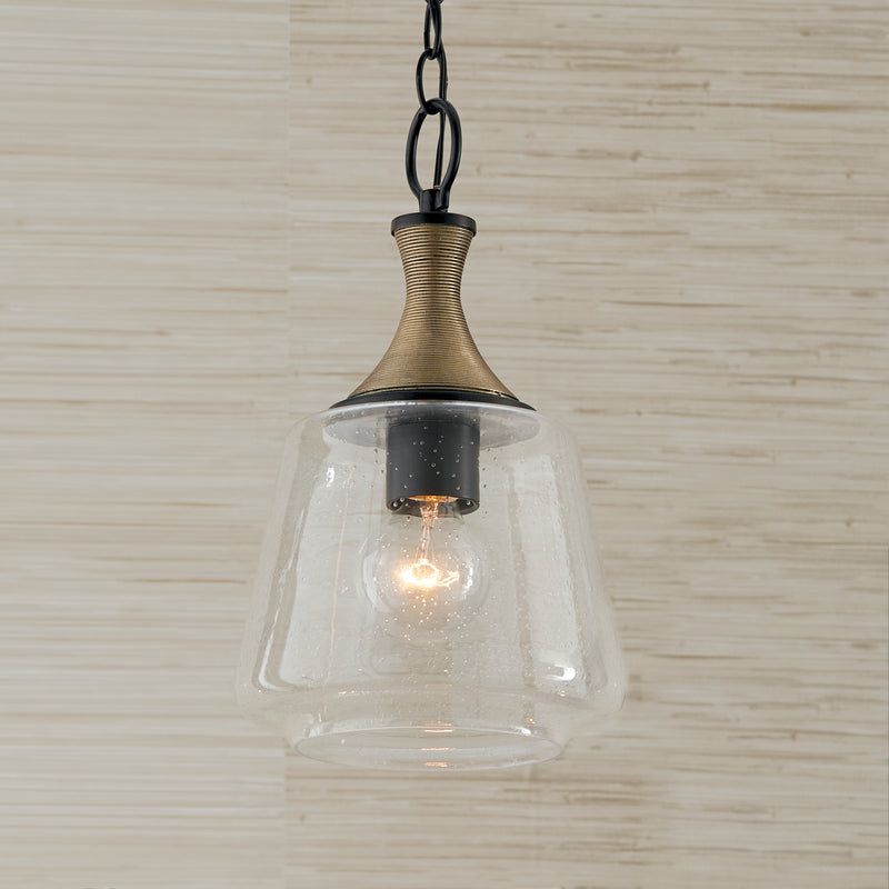 Capital Lighting 345611KB Amara One Light Pendant, Matte Black with Brass Alternate Image.jpg