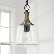 Capital Lighting 345611KB Amara One Light Pendant, Matte Black with Brass Alternate Image 2.jpg