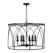 Capital Lighting 345661KB Amara Six Light Pendant, Matte Black with Brass Alternate Image.jpg