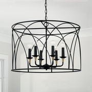 Capital Lighting 345661KB Amara Six Light Pendant, Matte Black with Brass Alternate Image 2.jpg