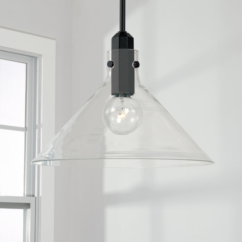 Capital Lighting 345811MB Greer One Light Pendant, Matte Black Alternate Image 2.jpg