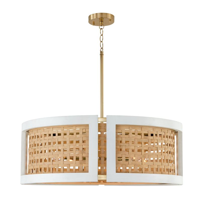 Capital Lighting 444361WM Lola Six Light Chandelier, Flat White and Matte Brass Alternate Image.jpg