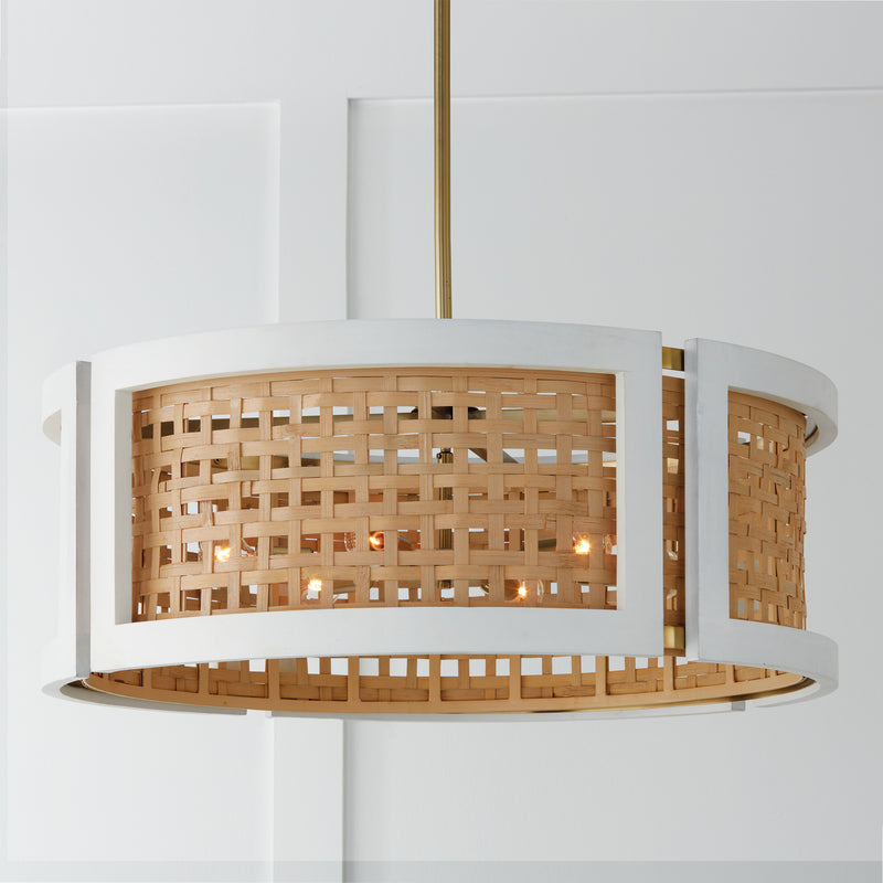 Capital Lighting 444361WM Lola Six Light Chandelier, Flat White and Matte Brass Alternate Image 3.jpg