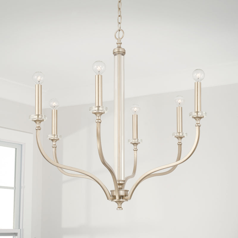Capital Lighting 444861BS Breigh Six Light Chandelier, Brushed Champagne Alternate Image 4.jpg