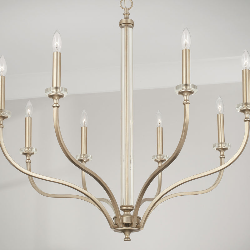 Capital Lighting 444881BS Breigh Eight Light Chandelier, Brushed Champagne Alternate Image 3.jpg