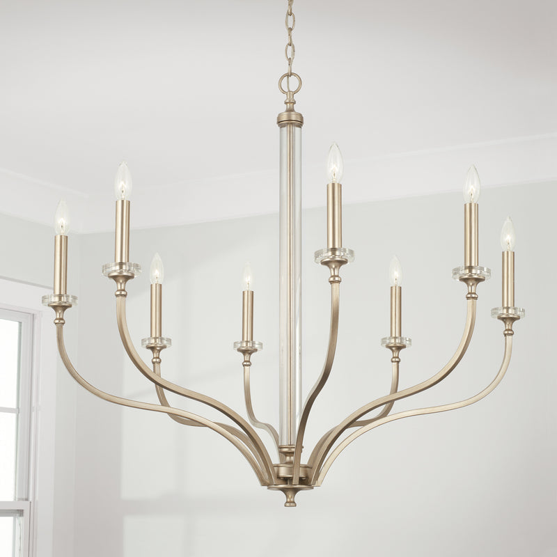 Capital Lighting 444881BS Breigh Eight Light Chandelier, Brushed Champagne Alternate Image 4.jpg