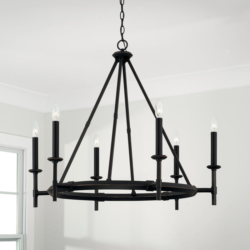 Capital Lighting 445261IH Ogden Six Light Chandelier, Brushed Black Iron Alternate Image 4.jpg