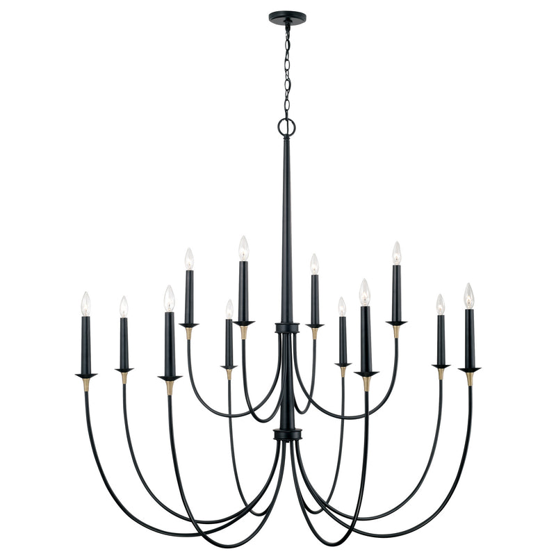 Capital Lighting 445601KB Amara 12 Light Chandelier, Matte Black with Brass Alternate Image.jpg