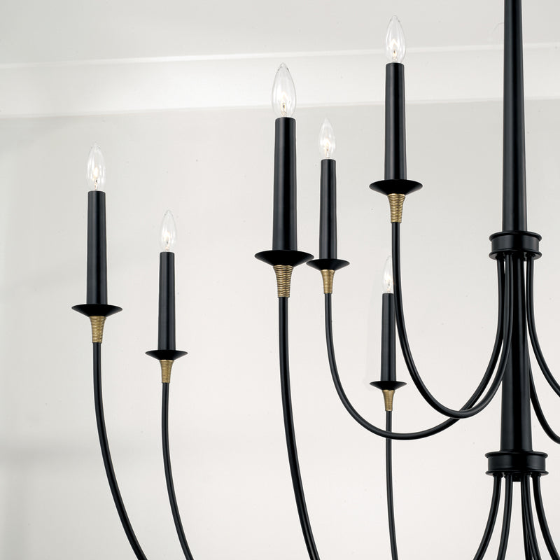 Capital Lighting 445601KB Amara 12 Light Chandelier, Matte Black with Brass Alternate Image 2.jpg