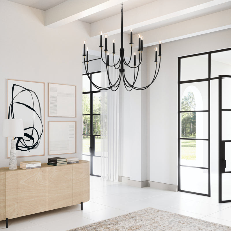 Capital Lighting 445601KB Amara 12 Light Chandelier, Matte Black with Brass Alternate Image 4.jpg