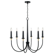 Capital Lighting 445661KB Amara Six Light Chandelier, Matte Black with Brass Alternate Image.jpg