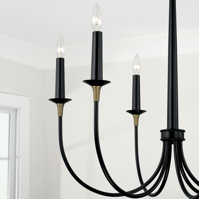 Capital Lighting 445661KB Amara Six Light Chandelier, Matte Black with Brass Alternate Image 2.jpg