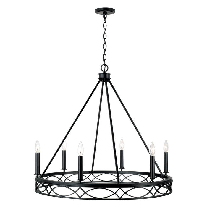 Capital Lighting 445761MB Avery Six Light Chandelier, Matte Black Alternate Image.jpg
