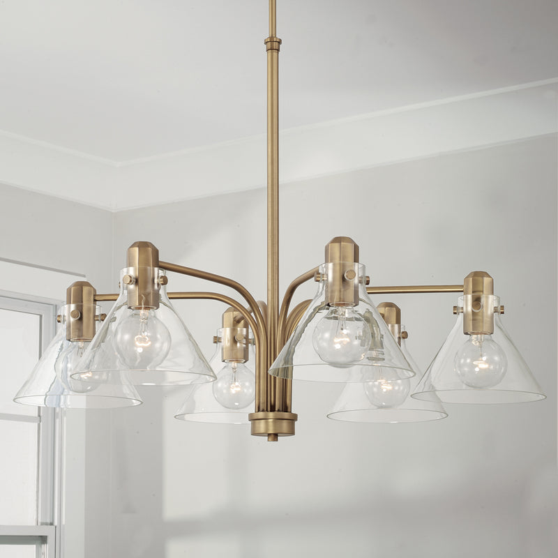 Capital Lighting 445861AD-528 Greer Six Light Chandelier, Aged Brass Alternate Image 3.jpg
