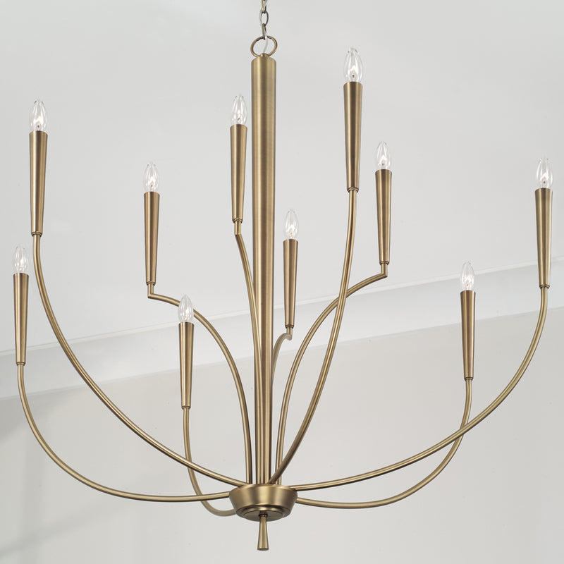 Capital Lighting 445901AD Holden Ten Light Chandelier, Aged Brass Alternate Image 2.jpg