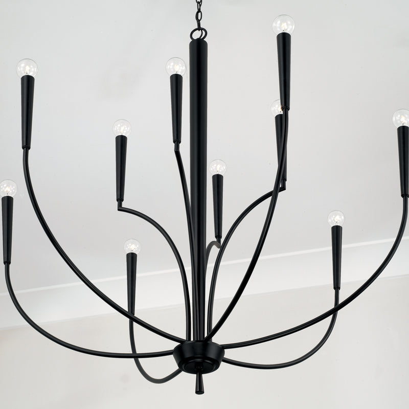 Capital Lighting 445901MB Holden Ten Light Chandelier, Matte Black Alternate Image 2.jpg
