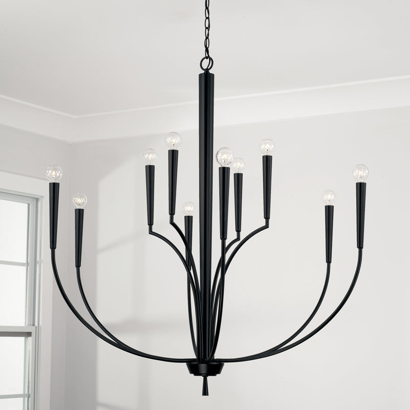 Capital Lighting 445901MB Holden Ten Light Chandelier, Matte Black Alternate Image 3.jpg