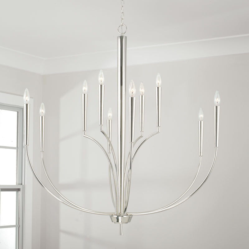 Capital Lighting 445901PN Holden Ten Light Chandelier, Polished Nickel Alternate Image 3.jpg