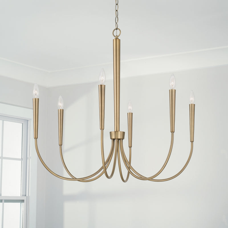 Capital Lighting 445961AD Holden Six Light Chandelier, Aged Brass Alternate Image 3.jpg