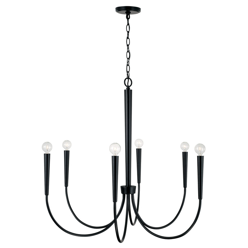 Capital Lighting 445961MB Holden Six Light Chandelier, Matte Black Alternate Image.jpg
