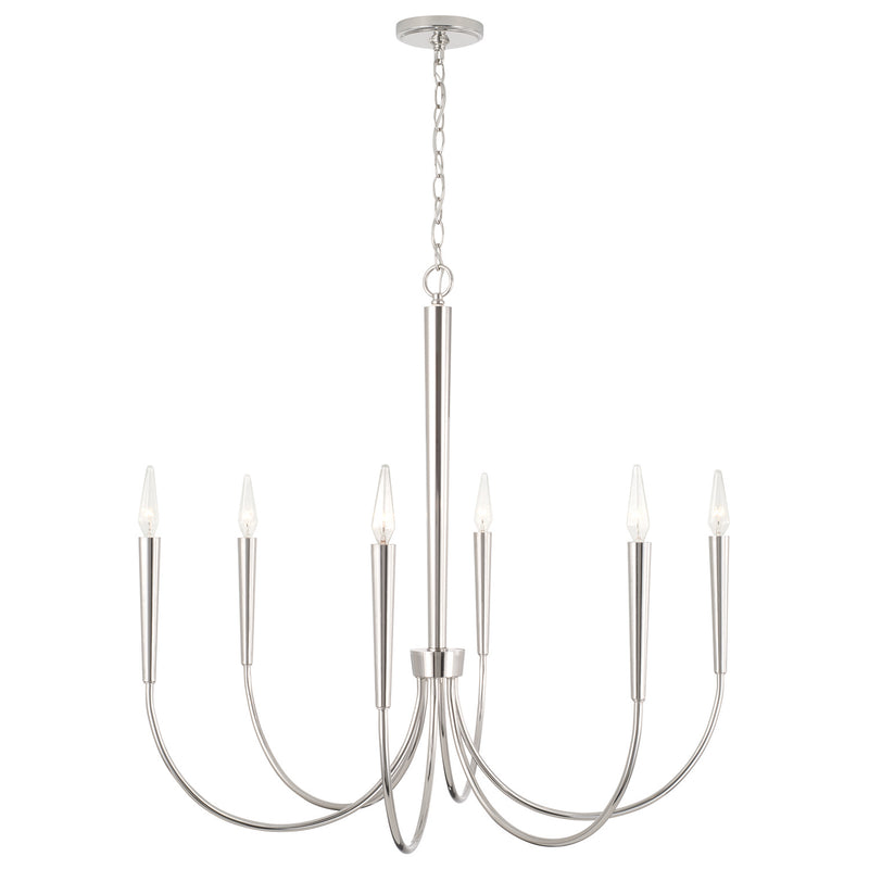 Capital Lighting 445961PN Holden Six Light Chandelier, Polished Nickel Alternate Image.jpg