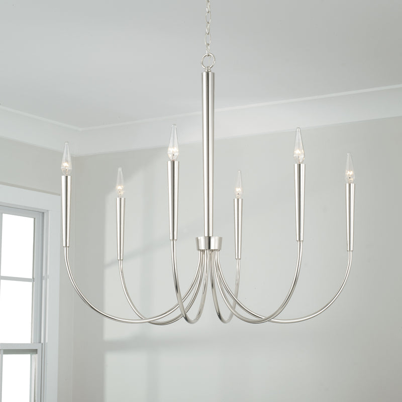 Capital Lighting 445961PN Holden Six Light Chandelier, Polished Nickel Alternate Image 3.jpg