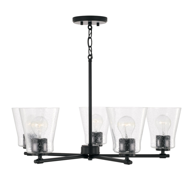 Capital Lighting 446951MB-533 Baker Five Light Chandelier, Matte Black Alternate Image.jpg